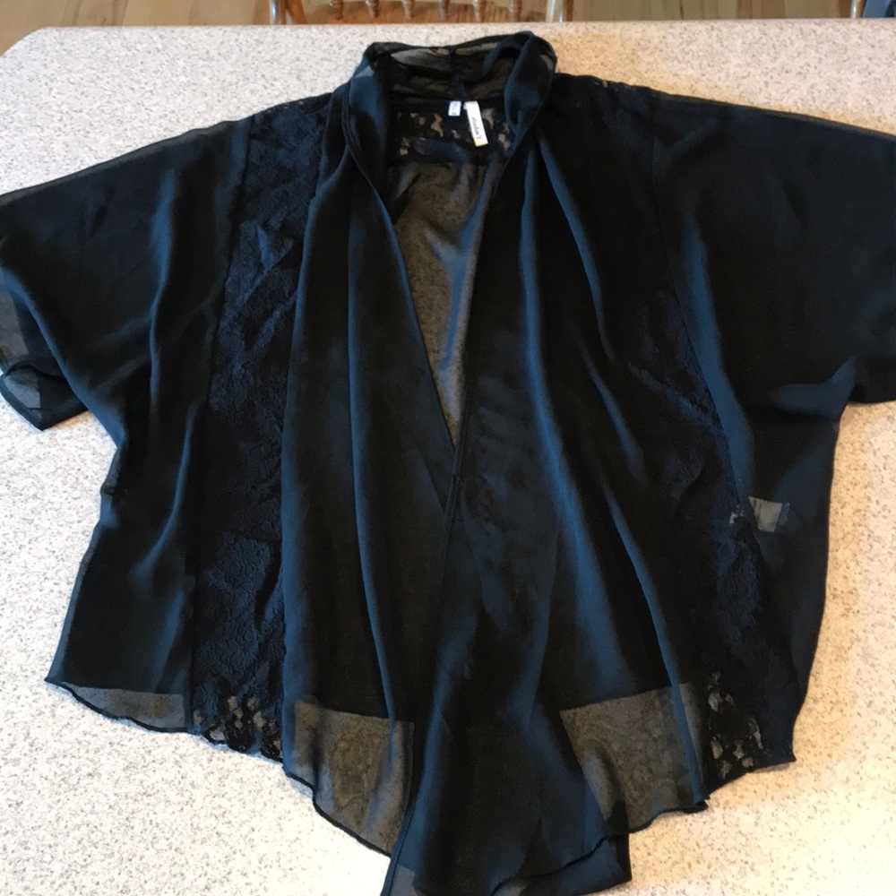 EUC- studio Y black lace cover up.